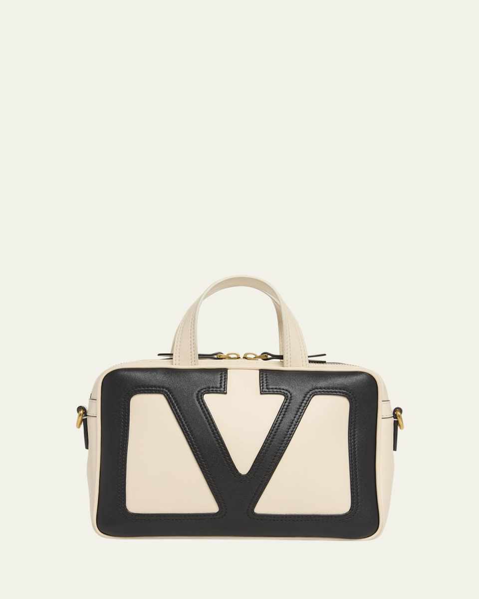 Viva Superstar Small VLOGO Leather Duffle Top-Handle Bag